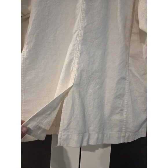 90s Liz Sport Cotton Linen Blazer Womems Sz L French Seams Classic - Picture 7 of 14